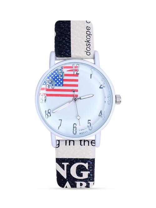 multicoloured printed strap analog retro watch - 9685242 - Very Small Image - 1