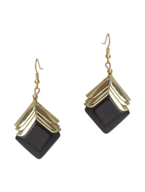 black and gold hanging earrings - 9685582 - Very Small Image - 1
