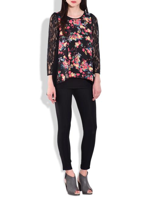 black floral printed top - 9686565 - Very Small Image - 1