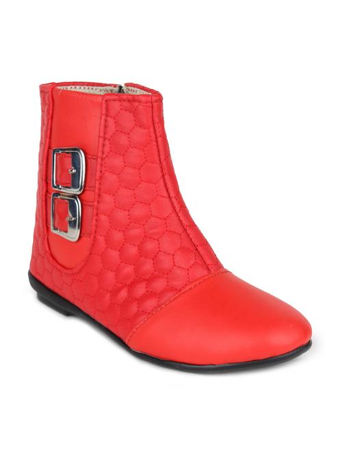Solid red quilted faux leather boots - 9687416 - Very Small Image - 1