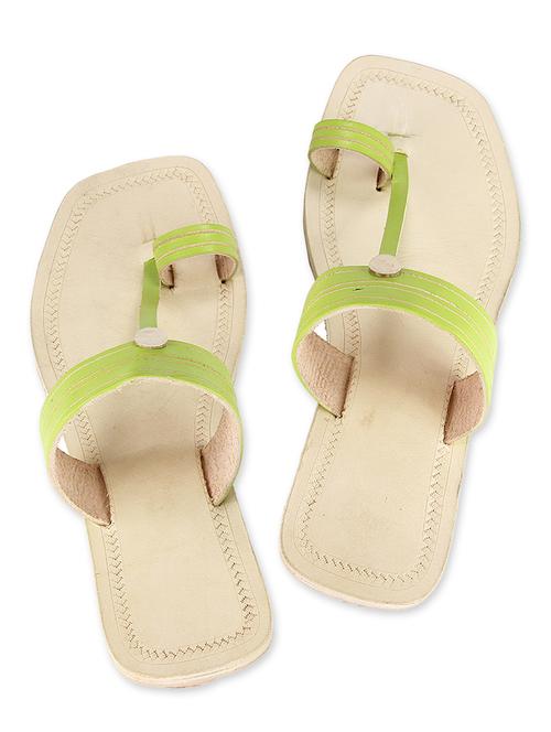 light green leather heeled slides - 9687474 - Very Small Image - 1