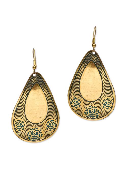 gold triangular drop earrings - 9688472 - Very Small Image - 1