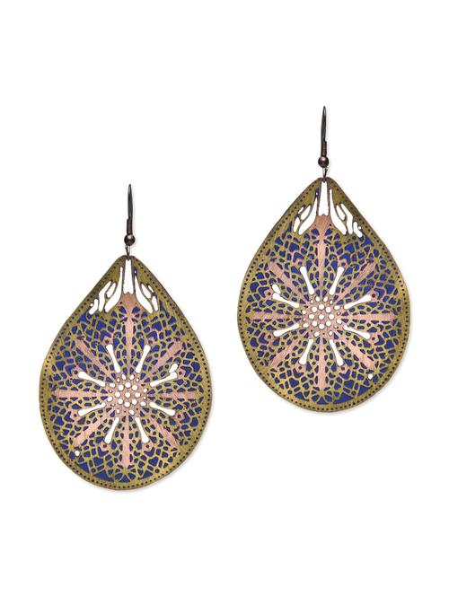 multicolored cut worked drop earrings - 9688495 - Very Small Image - 1