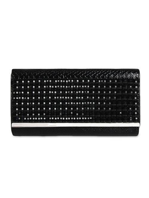 black leatherette textured clutch - 9688893 - Very Small Image - 1