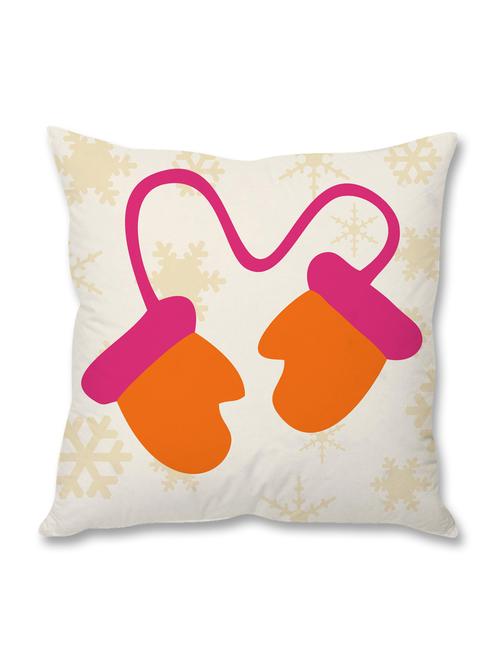 white printed cushion cover - 9689362 - Very Small Image - 1