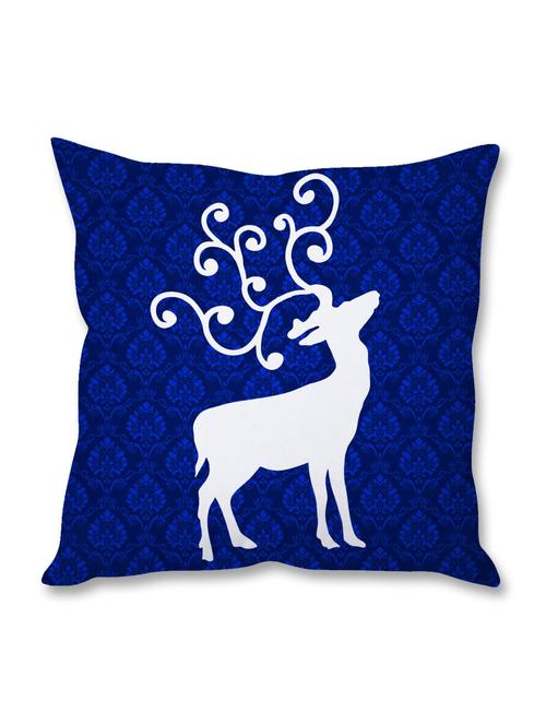 blue reindeer printed cushion cover - 9689372 - Very Small Image - 1