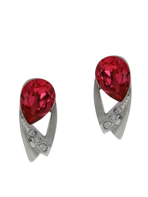 red crystal embellished stud earrings - 9690493 - Very Small Image - 1