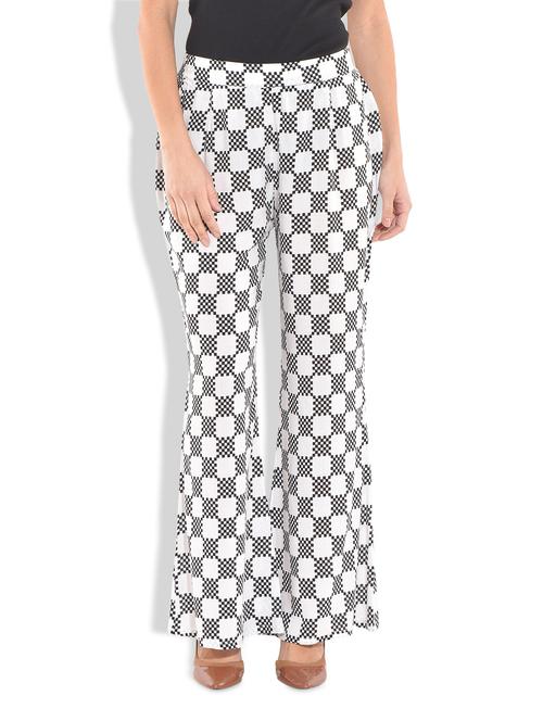 black and white rayon printed palazzo - 9692416 - Very Small Image - 1