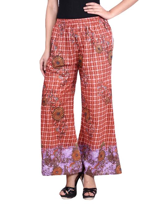 multicolored printed cotton palazzos - 9692451 - Very Small Image - 1