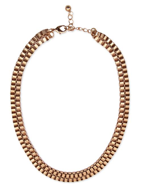 gold box chained double layered necklace - 9693389 - Very Small Image - 1