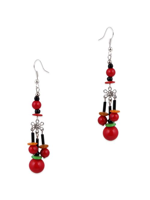 multicoloured beads embellished earrings - 9693595 - Very Small Image - 1