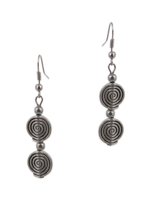 silver spiral drop earrings - 9693685 - Very Small Image - 1