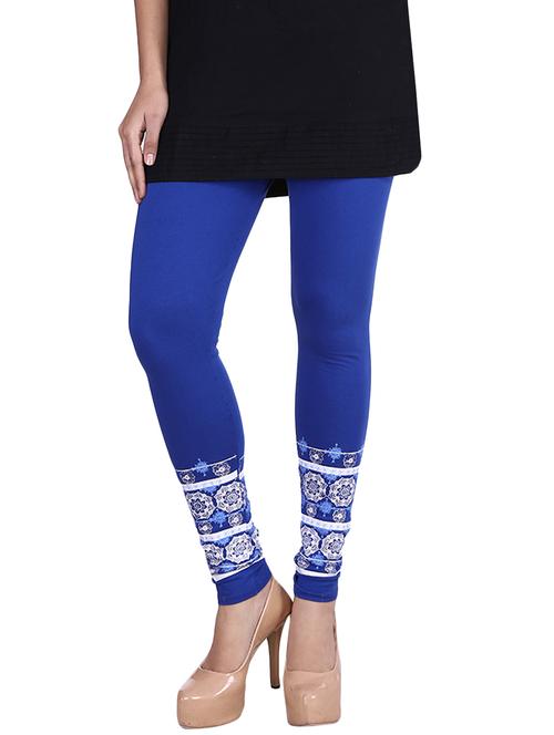 blue cotton lycra leggings - 9694904 - Very Small Image - 1