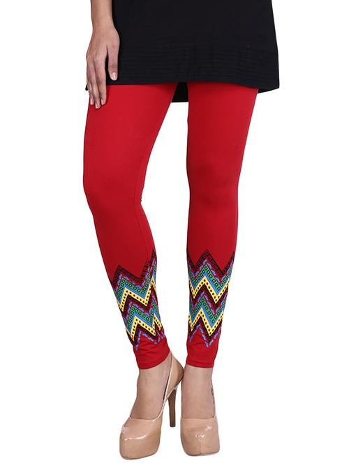 red cotton lycra leggings - 9694909 - Very Small Image - 1