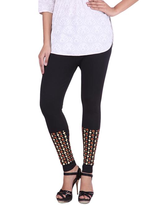 black cotton lycra leggings - 9694910 - Very Small Image - 1