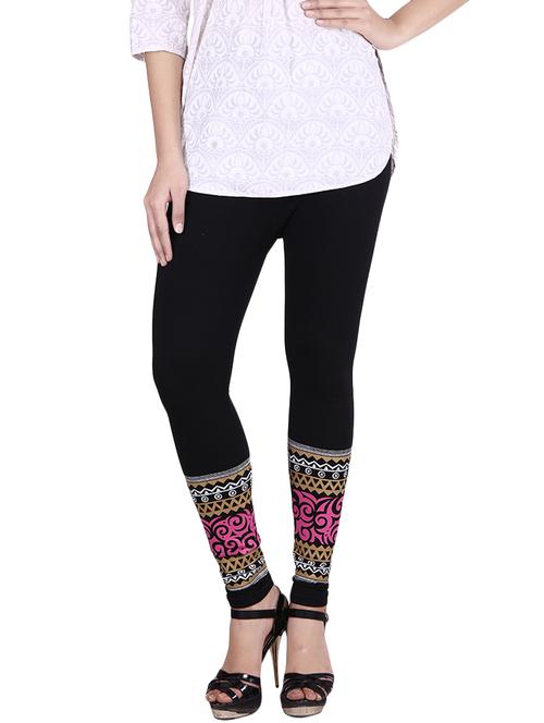 black cotton lycra leggings - 9694931 - Very Small Image - 1