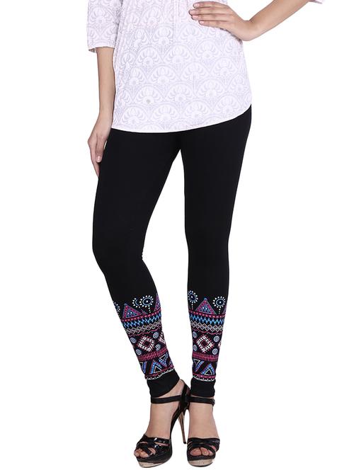 black cotton lycra leggings - 9694932 - Very Small Image - 1
