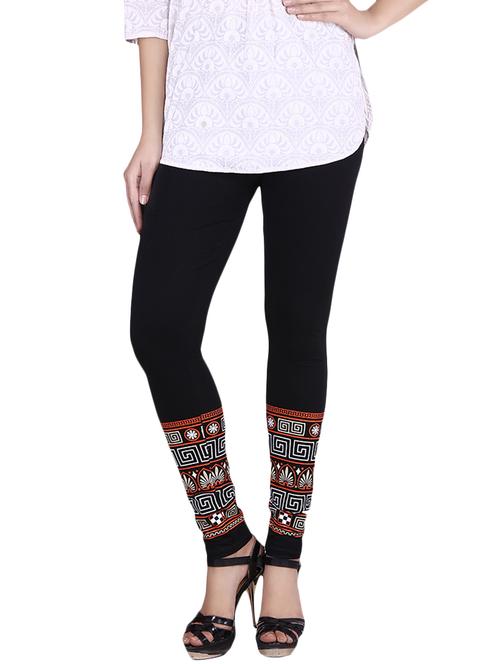 black cotton lycra leggings - 9694935 - Very Small Image - 1