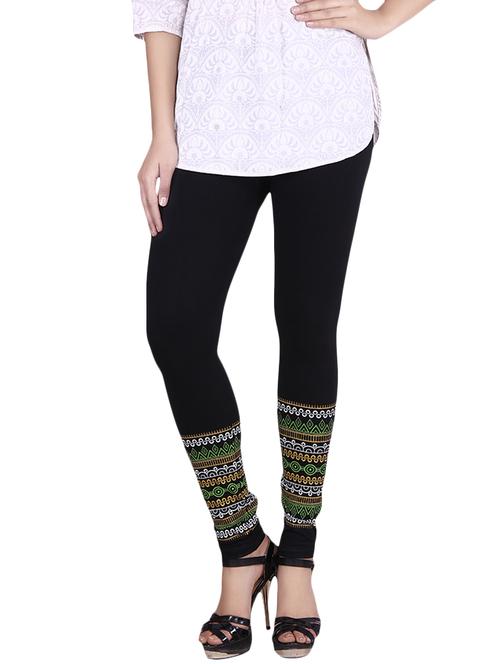 black cotton lycra leggings - 9694936 - Very Small Image - 1
