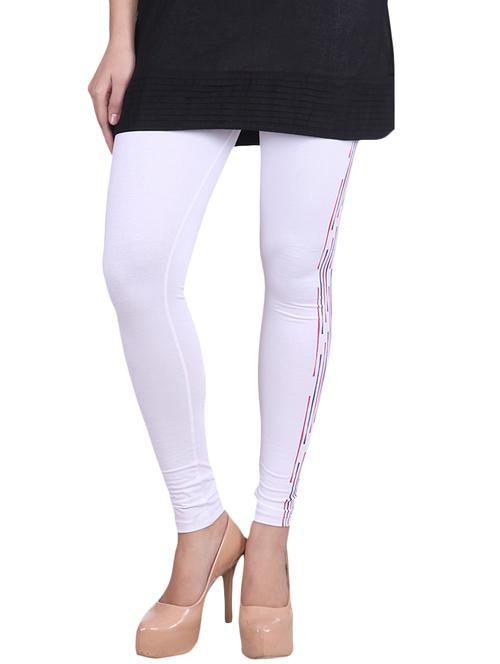 white cotton lycra leggings - 9694937 - Very Small Image - 1