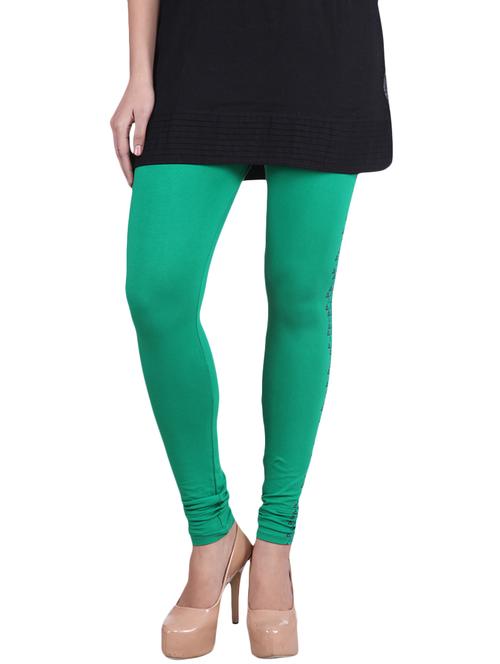 green cotton lycra leggings - 9694940 - Very Small Image - 1