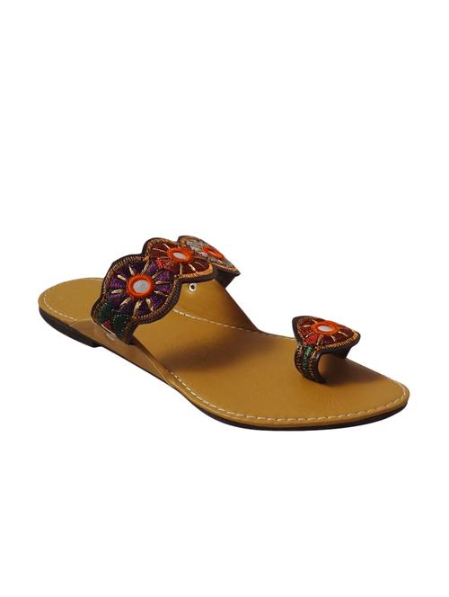 multi colored leatherette kolhapuris - 9696043 - Very Small Image - 1