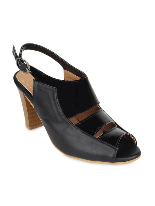 black leatherette sandals - 9696540 - Very Small Image - 1