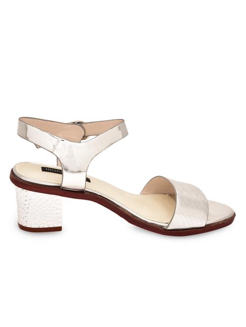 silver snakeskin faux leather buckled sandals - 9697819 - Very Small Image - 1