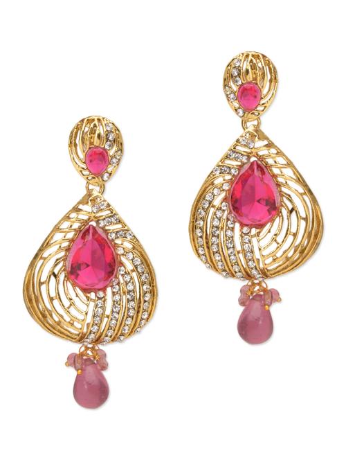 pink embellished drop earrings - 9698345 - Very Small Image - 1