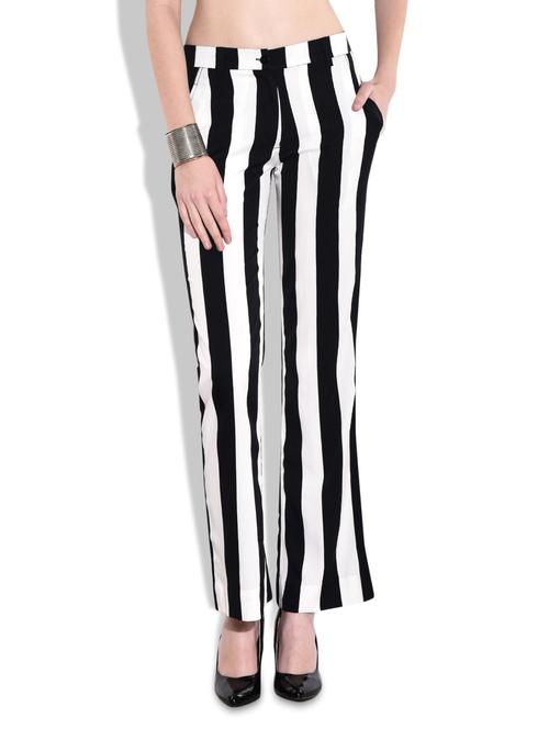 monochrome striped trousers - 9700644 - Very Small Image - 1