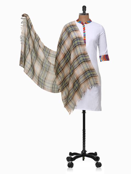 multicolored check woolen scarf - 970152 - Very Small Image - 1