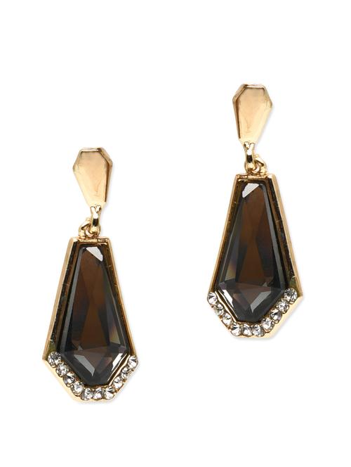 Grey and clear crystal embellished earrings - 9702072 - Very Small Image - 1