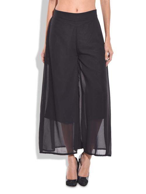 black polyester sheer palazzo - 9703598 - Very Small Image - 1