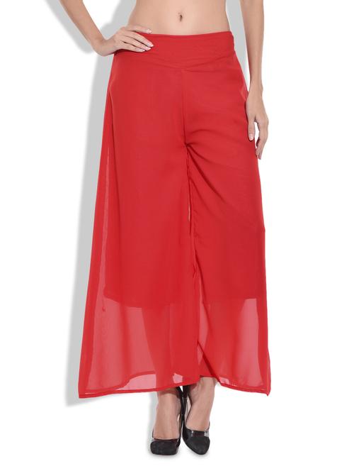 red polyester sheer palazzo - 9703600 - Very Small Image - 1