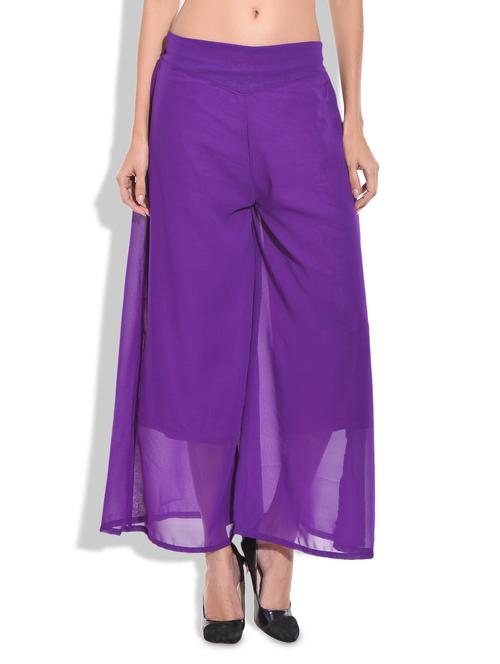 purple polyester sheer palazzo - 9703602 - Very Small Image - 1