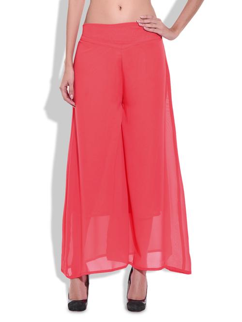 orange polyester sheer palazzo - 9703606 - Very Small Image - 1