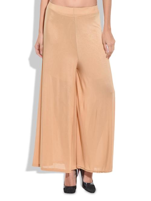 beige viscose plain palazzo - 9703619 - Very Small Image - 1