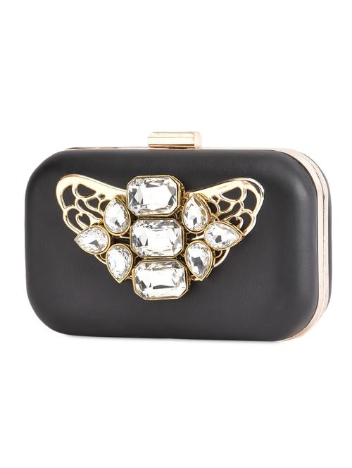 black stone embellished box clutch - 9703695 - Very Small Image - 1