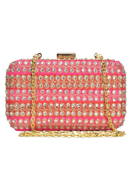 pink ethnic box clutch - 970401 - Very Small Image - 1