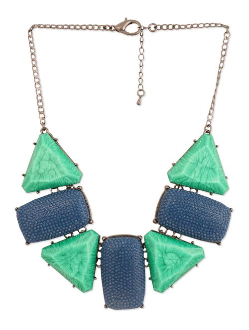 contemporary green and blue geometric neckpiece - 970461 - Very Small Image - 1