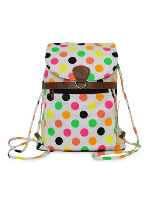 white canvas printed backpack - 9704770 - Very Small Image - 1