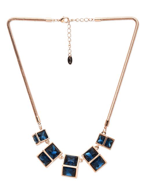 blue crystals embellished metal necklace - 9705596 - Very Small Image - 1