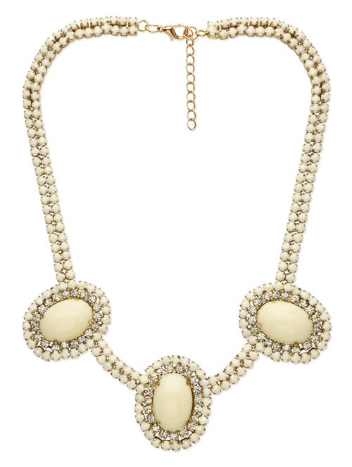 cream stones and crystals embellished necklace - 9705610 - Very Small Image - 1