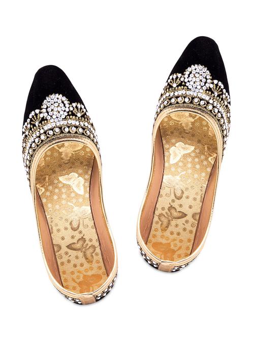 Black embroidered leatherette ballerinas - 9707065 - Very Small Image - 1