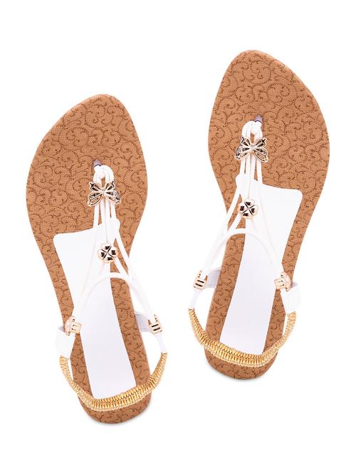 White embellished leatherette flats - 9707068 - Very Small Image - 1