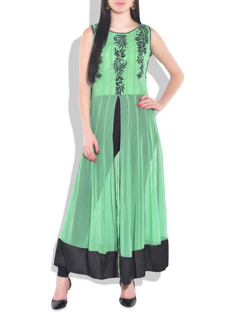 sea green georgette kurta - 9708106 - Very Small Image - 1