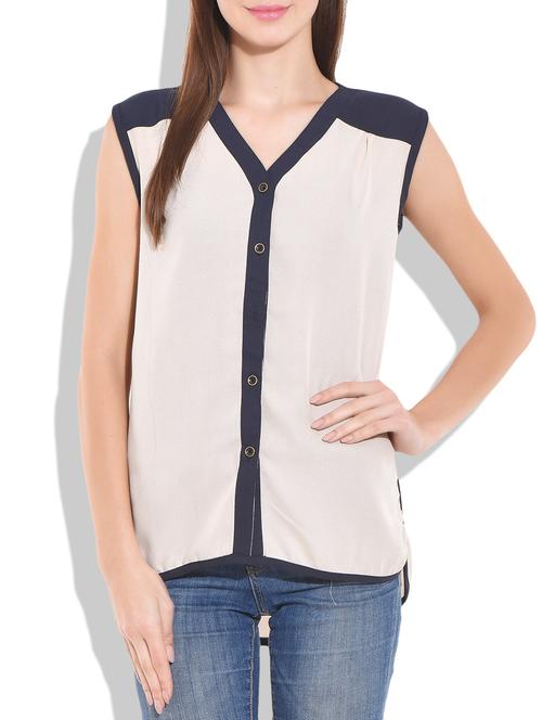 peach and black sleeveless shirt - 9711991 - Very Small Image - 1