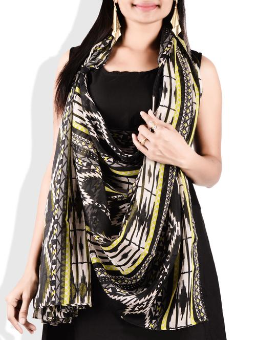 multi colour poly cotton printed scarf - 9718404 - Very Small Image - 1