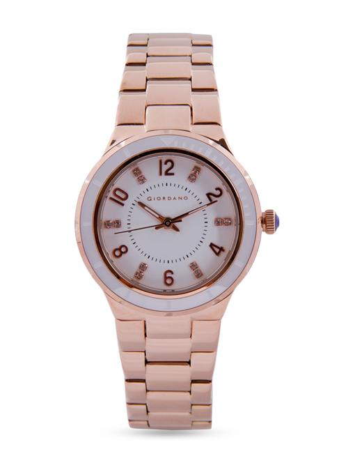 rose gold analog watch with round dial - 9719905 - Very Small Image - 1