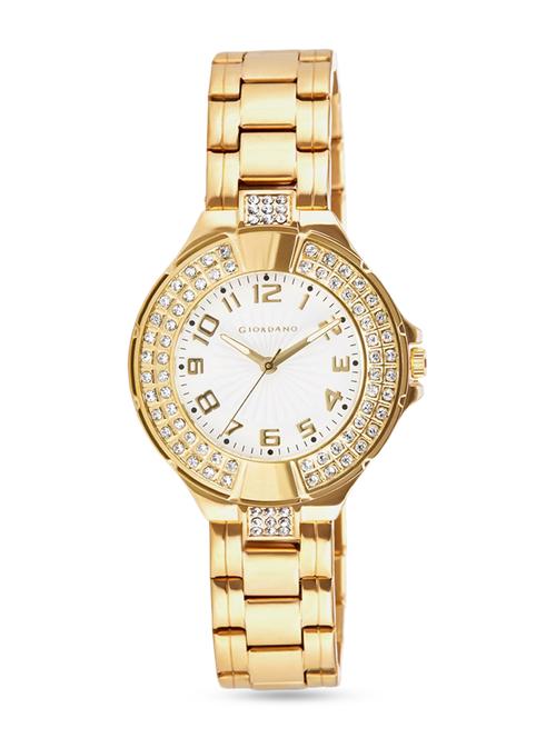 gold embellished analog watch with round dial - 9720041 - Very Small Image - 1